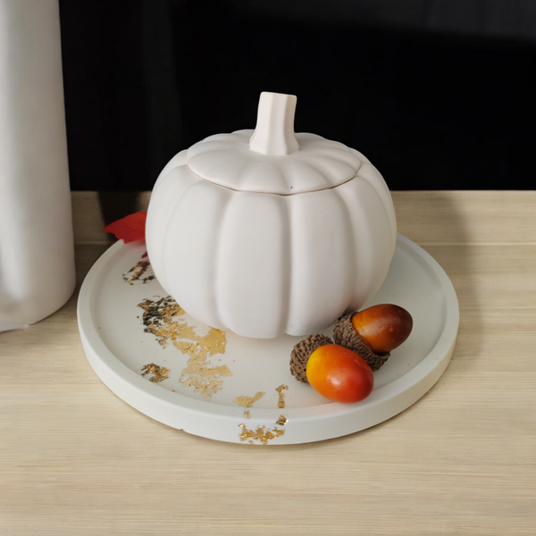 Photophore citrouille blanche