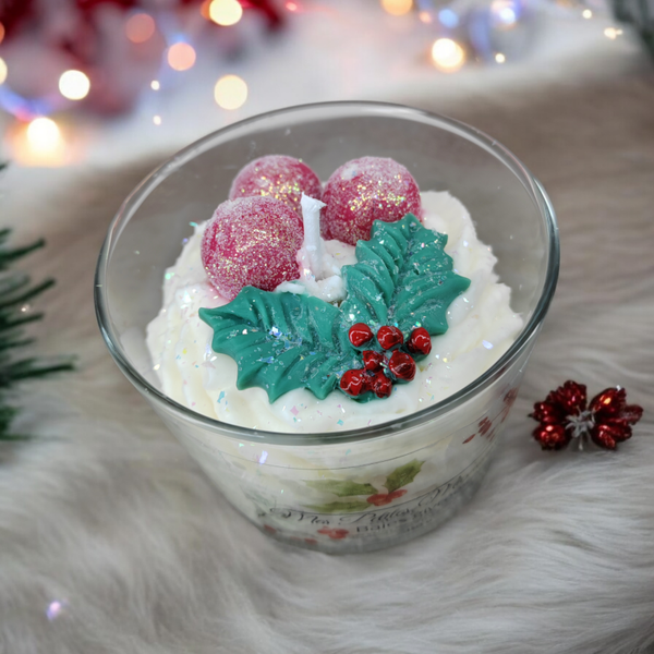 Bougie baies givrées