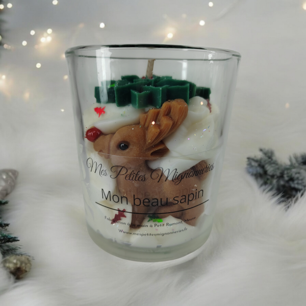 Bougie Mon beau sapin Renne de Noël