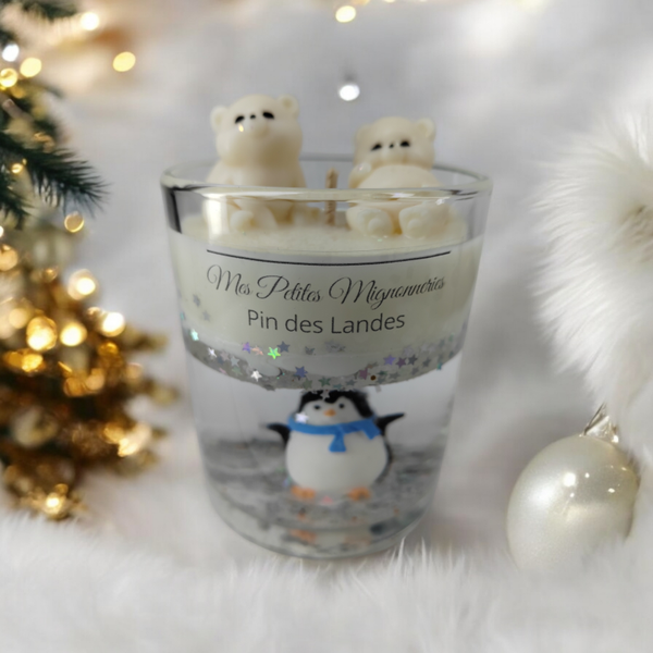 Bougie boule à neige de Noël Pin des Landes