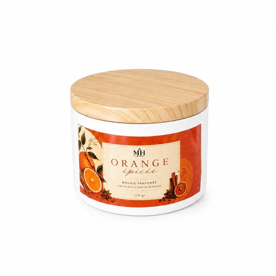 Bougie coulée « Orange épicée »