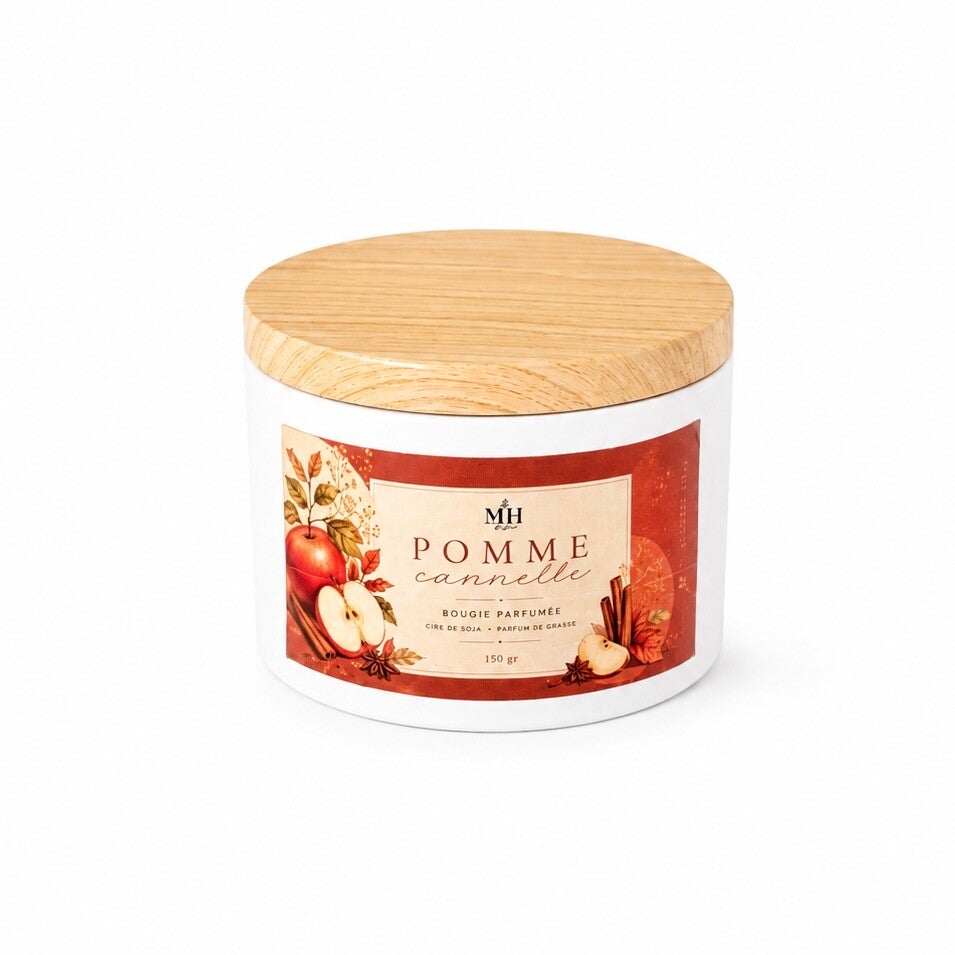 Bougie coulée « Pomme cannelle »