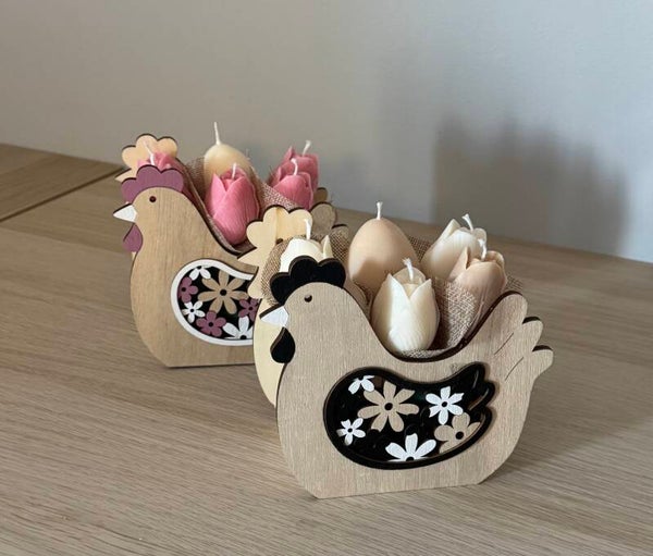 Montage florale poule rose 🩷