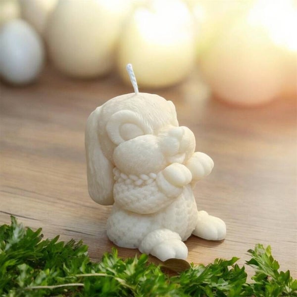 Bougie moulée « Petit lapin » 🐰