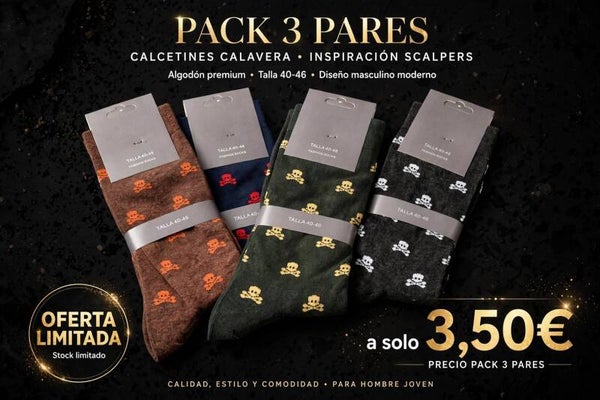 Pack 3 pares de Calcetines Calavera