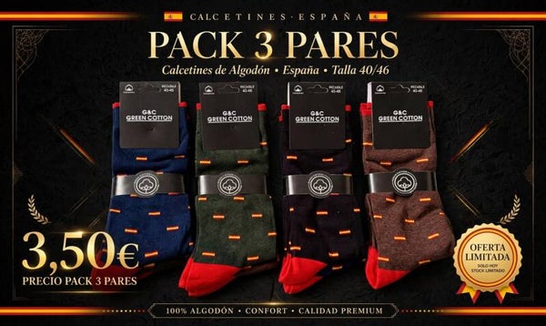 Pack 3 pares de Calcetines España