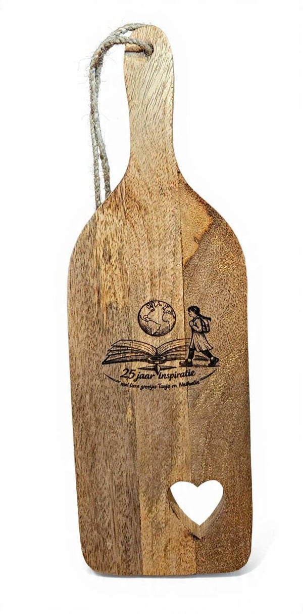 houten borrelplank met hart