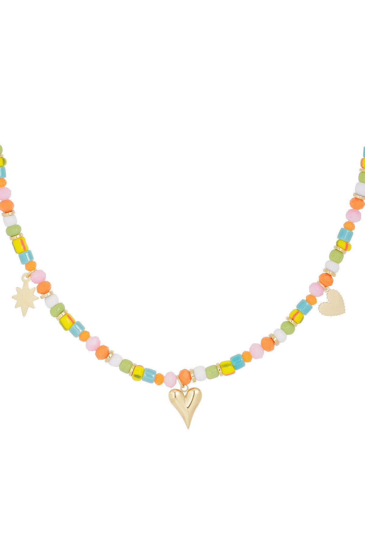 Colourful necklace Gouden bedels