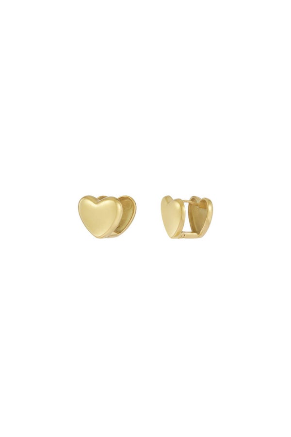 Heart Studs dubbel Goud