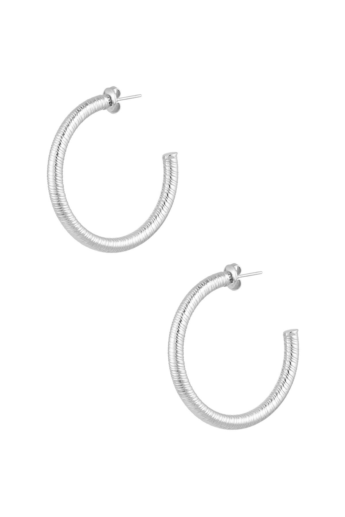 Snake print Hoops Zilver