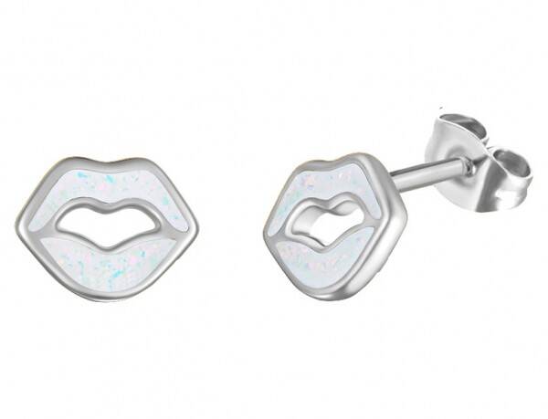 Witte Lip Studs Zilver