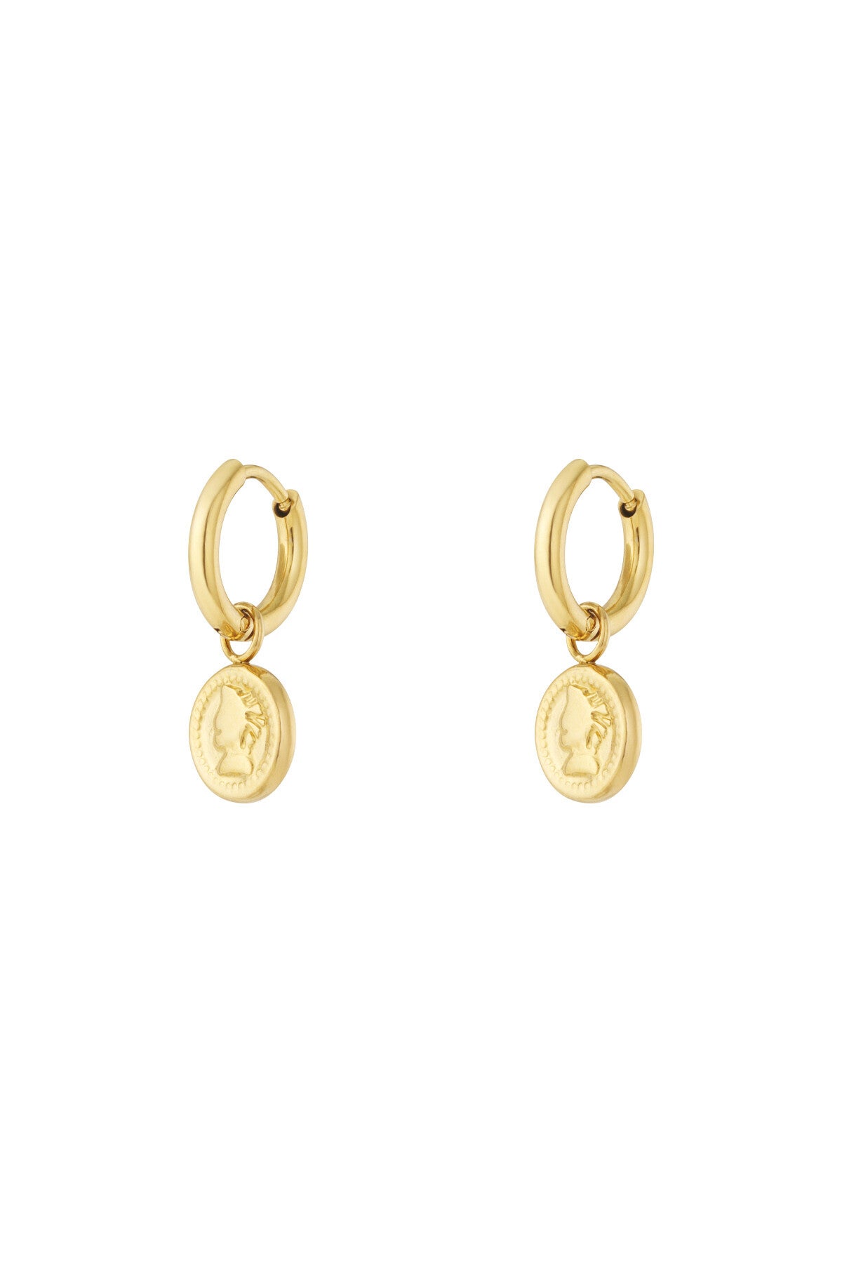 Muse munt oorbellen Goud