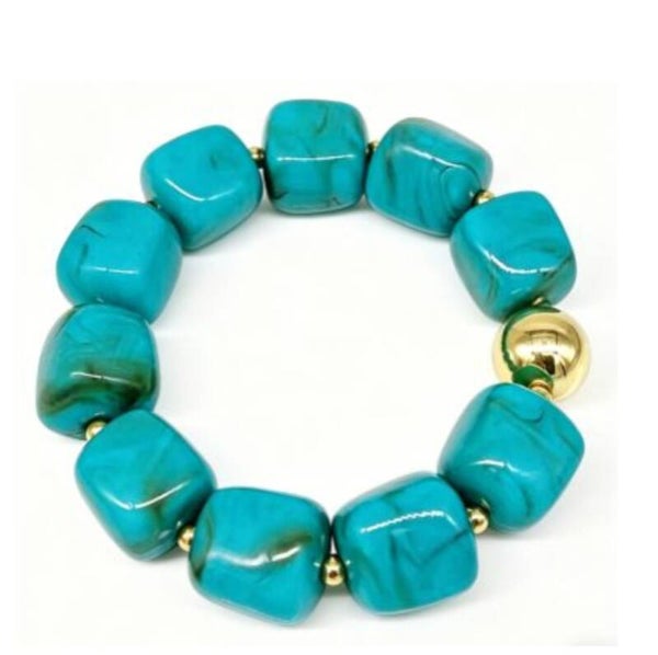 grote Beads armband blauw