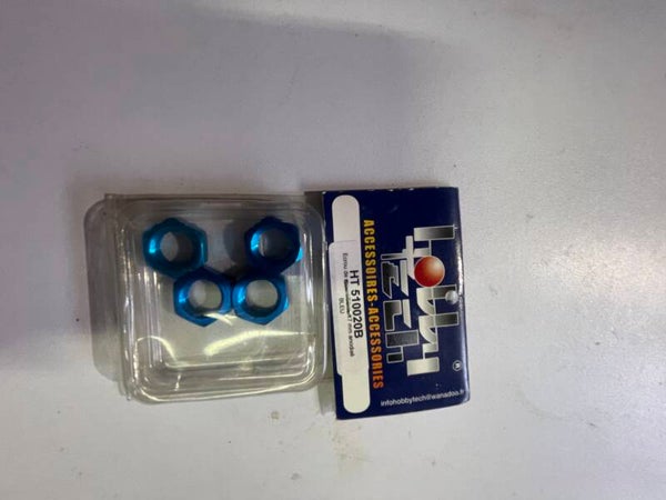 DESTOK26 Ecrou de roue 1/8 17mm anodisé bleu