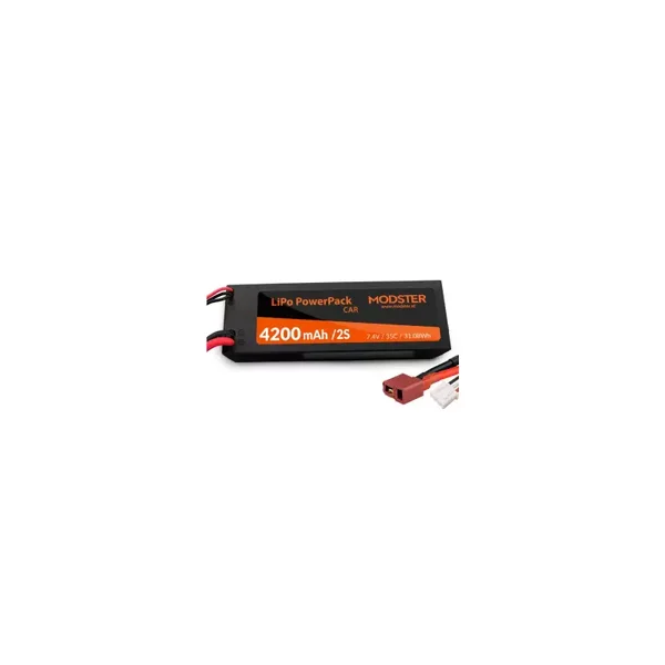 LiPo Pack 2S 7.4V 4200 mAh 35C (Deans) PowerPack Car Hardcase