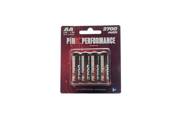 Pink Performance Batteries R6-AA Ni-Mh 2700Mah (4) 50x14mm 120g Ref : PP2-2700AA