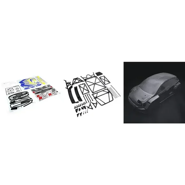 ROVAN F5, RF5 et D5 Kit de conversion Rovan RF5, avec corps disponible en transparent, blanc ou gris, y compris l’emballage des autocollants. REF : 890641