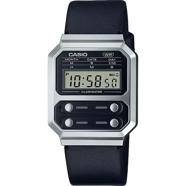 A100WEL-1AEF - CASIO VINTAGE Mod. EDGY COLLECTION LEATHER - BLACK