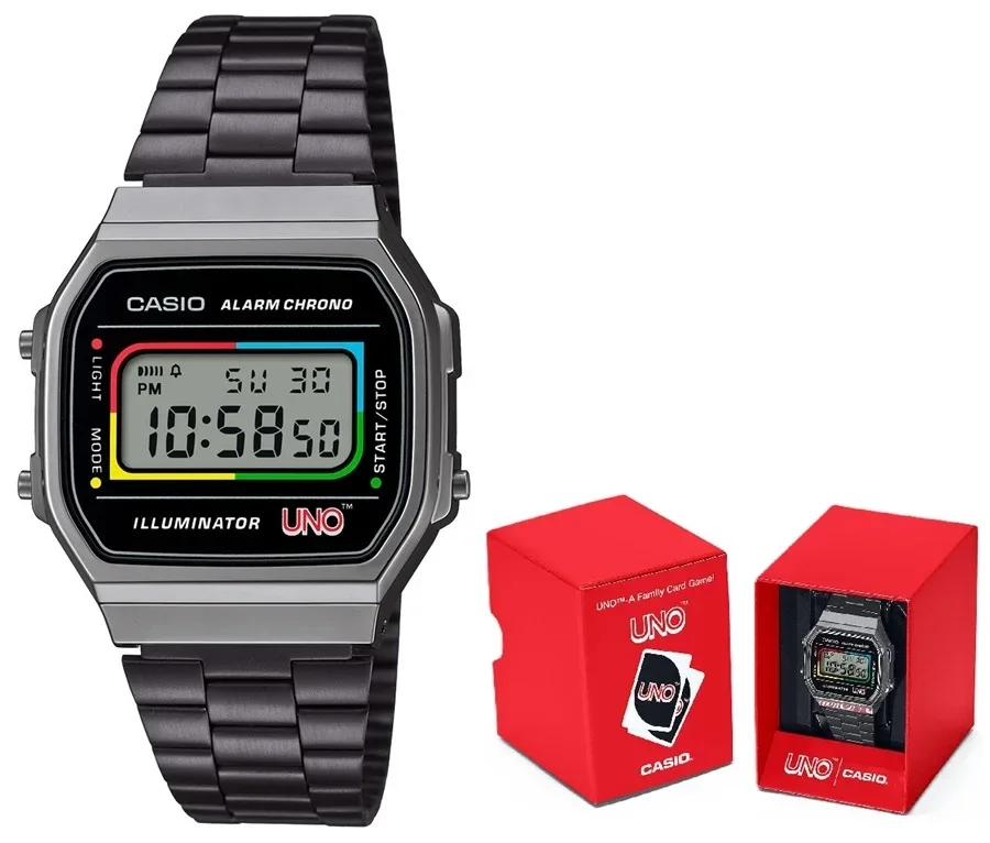 A168WEUC-1AER - CASIO VINTAGE Mod. ICONIC - UNO™ Mattel COLLABORATION Limited Edition