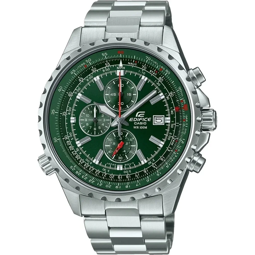 EF-527D-3AVUEF - CASIO EDIFICE Mod. SLIDE RULE XL CHRONO - GREEN