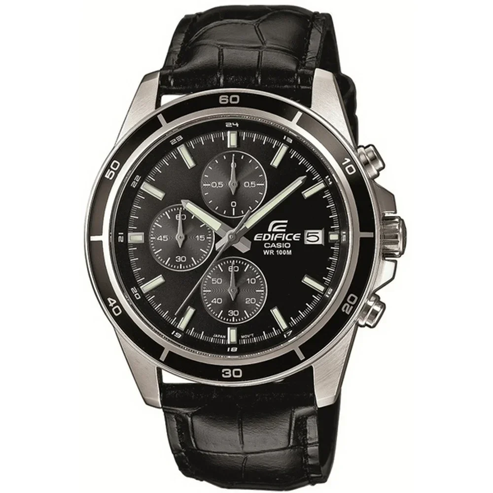 EFR-526L-1AVUEF - CASIO EDIFICE Mod. CLASSIC CHRONOGRAPH LEATHER- ALL BLACK