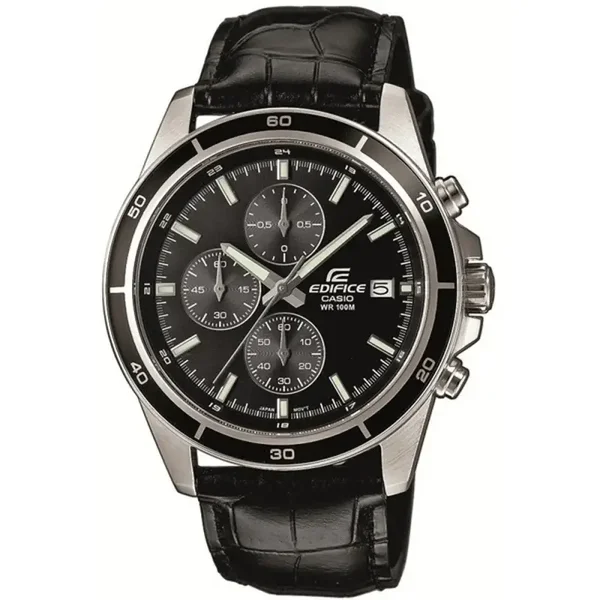 EFR-526L-1AVUEF - CASIO EDIFICE Mod. CLASSIC CHRONOGRAPH LEATHER- ALL BLACK