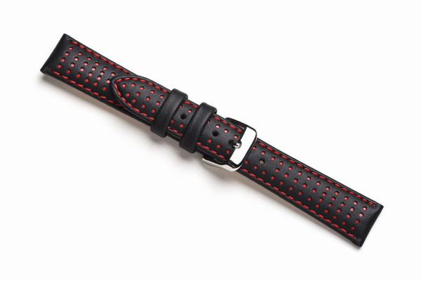 B1232 Zwart met rood stiksel