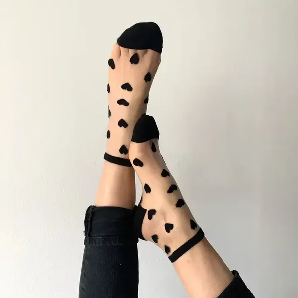 Chaussette cœur noir