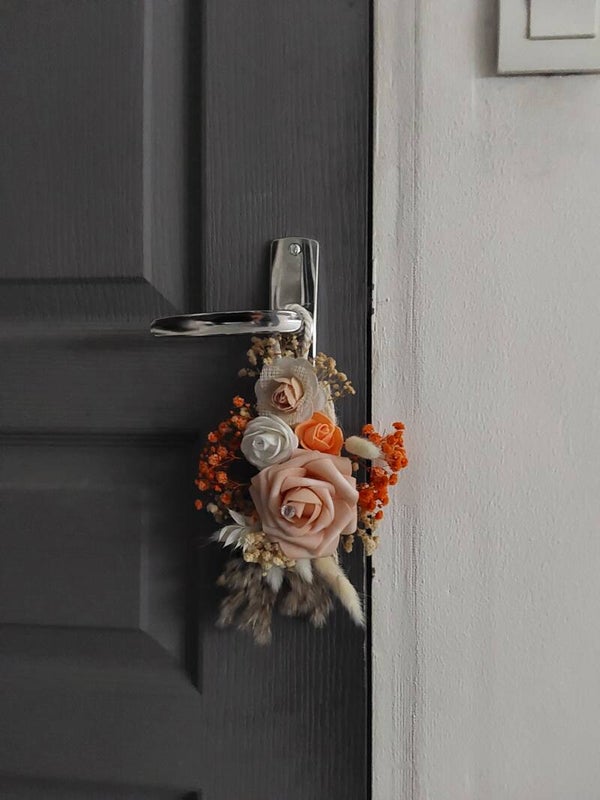 Accroche porte macramé fleuri