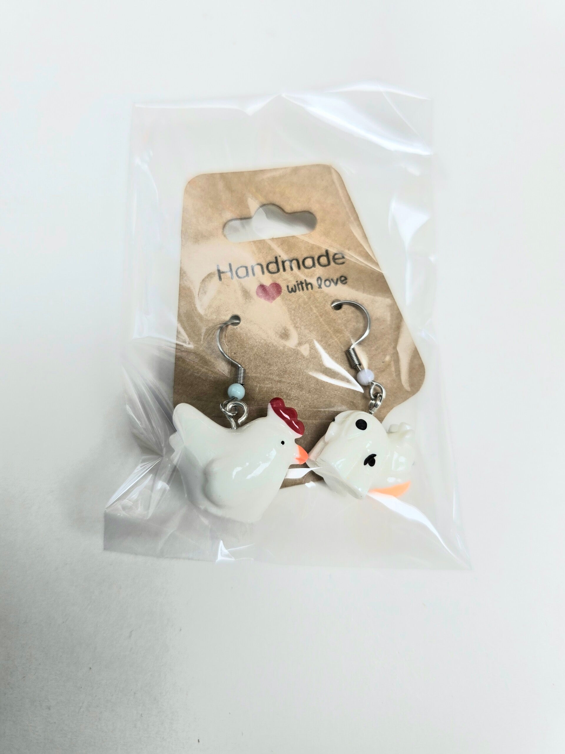 Funny earrings Chicken& cow