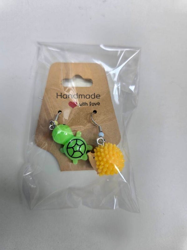 Funny earrings Turtle& Hedgehog