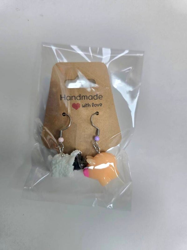 Funny earrings Sheep& piggy