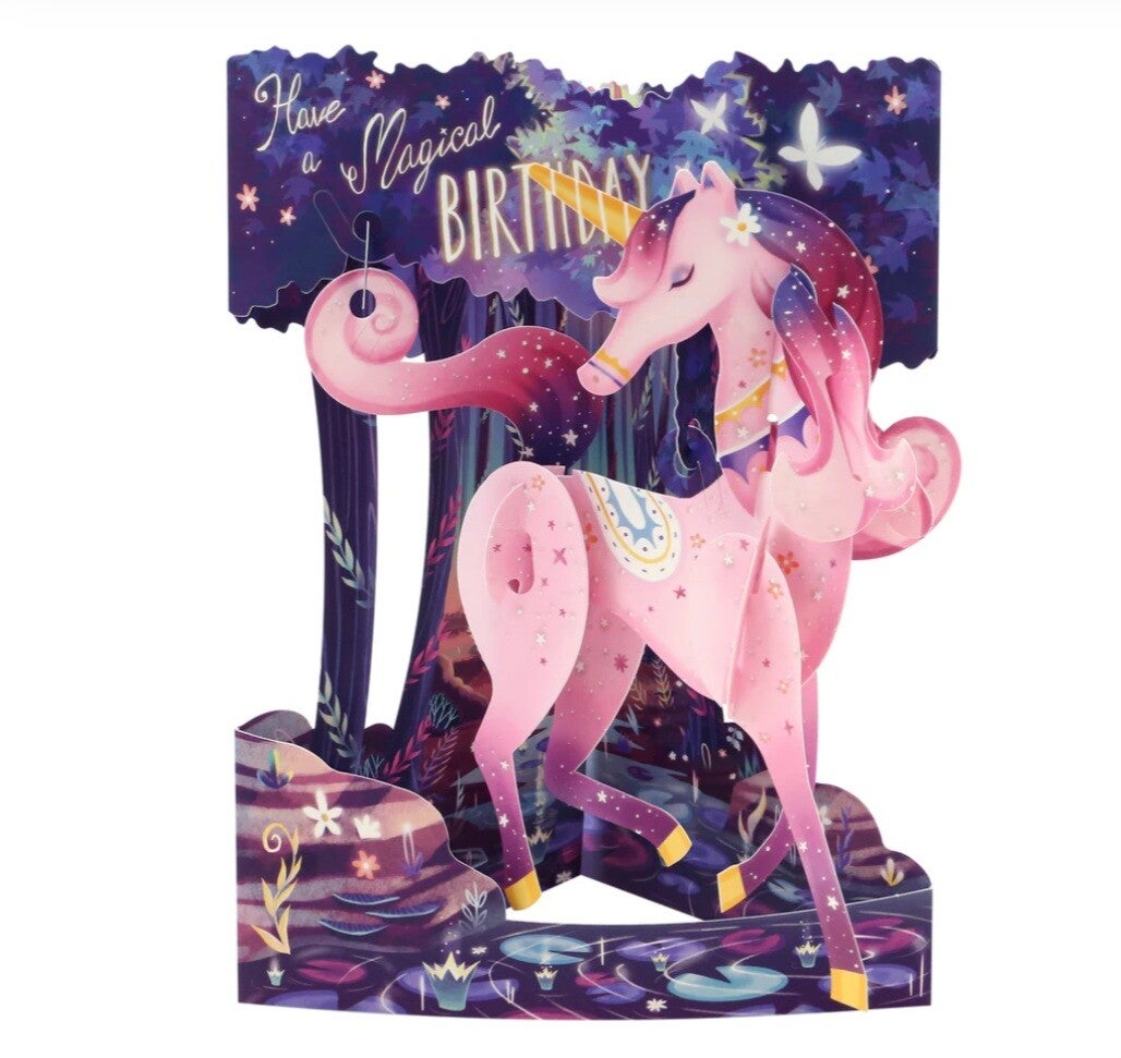 Unicorn Swinging card