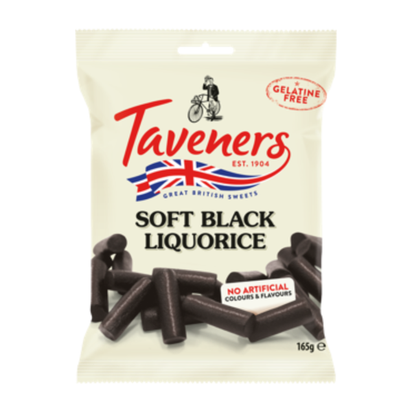 Taveners Soft Black Liquorice 165g
