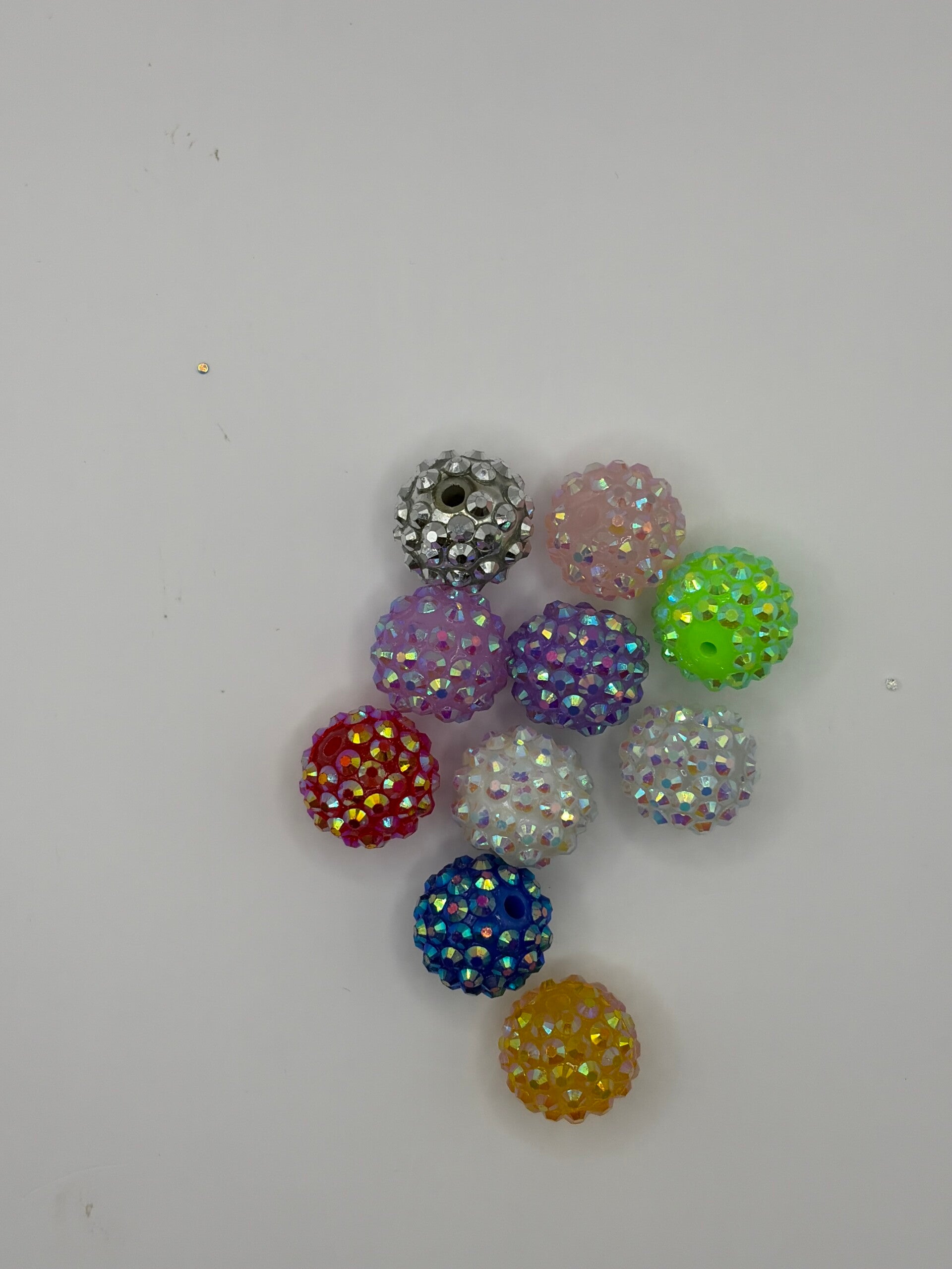 Rhinestone kralen 14 mm gemengd, zakje 10 stuks