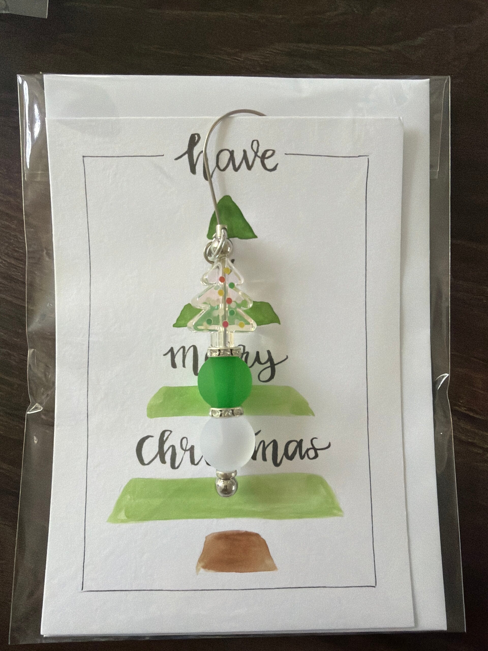 Kerstkaart met Kersthanger kerstboom
