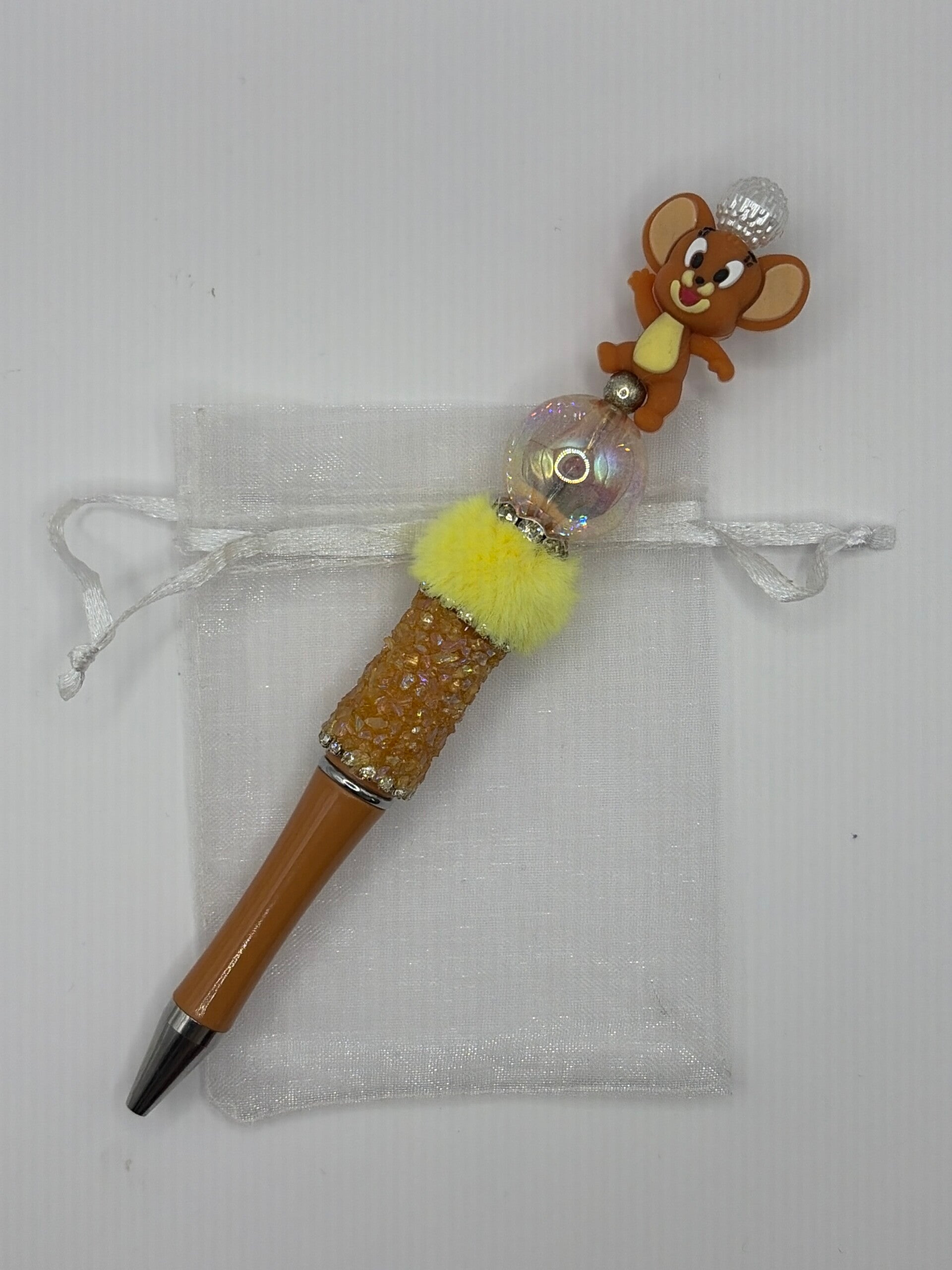 Pen bruin/beige met muis