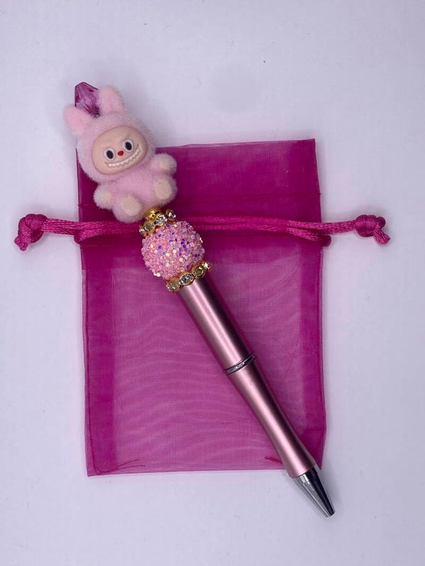 Pen Labubu Rose goud en roze