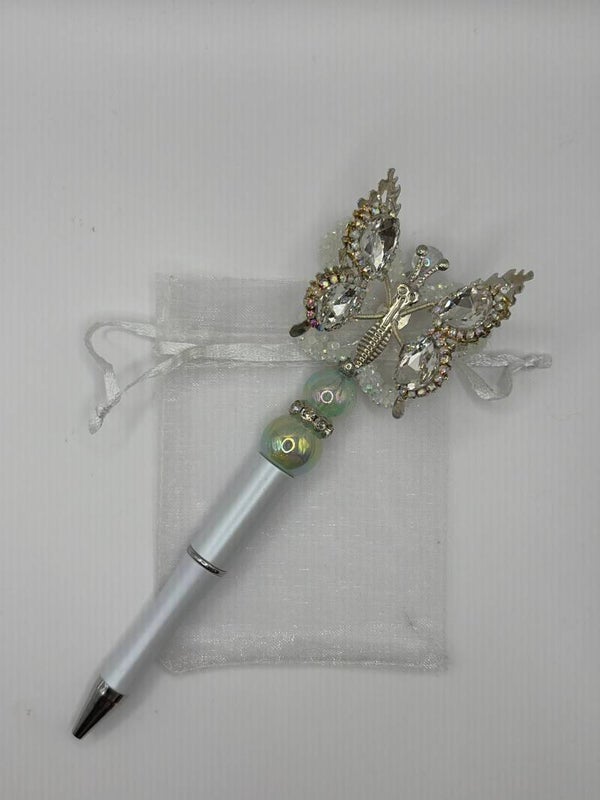 Pen parelmoer met bewegende vlinder