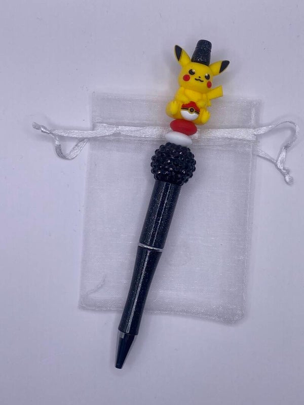 Pen pickachu zwart glitter