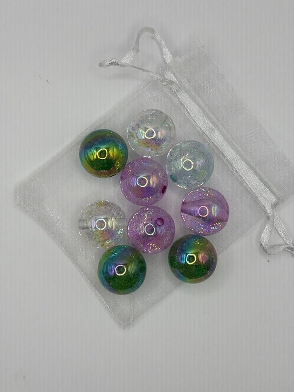 Bubbelkralen 20 mm, gemengd, zakje 10 stuks