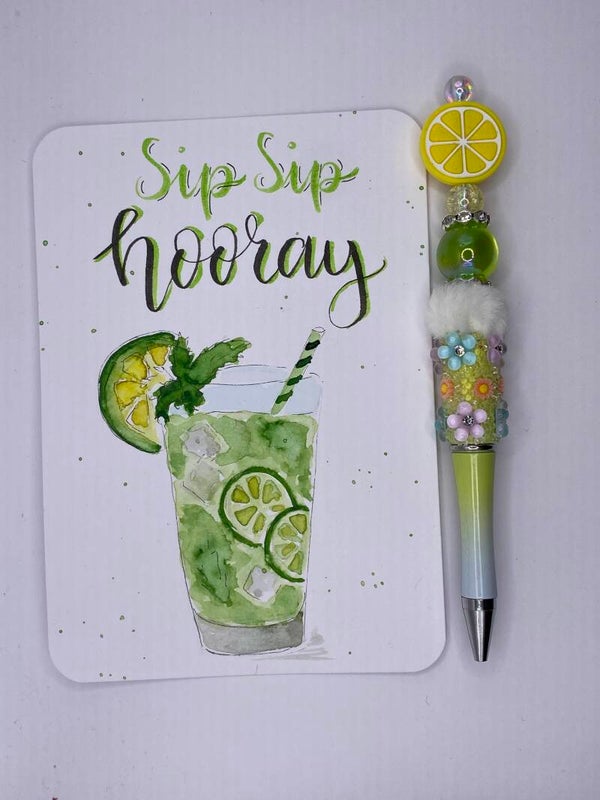 Kaart Sip sip hooray inclusief bijpassende pen