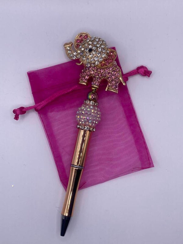 Pen met fancy strass olifant