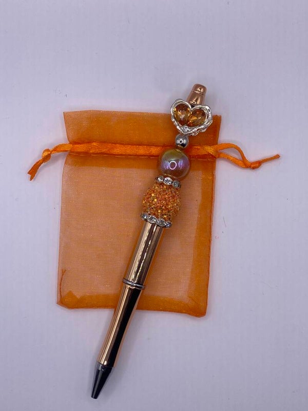 Pen met hart oranje