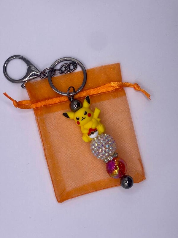 Sleutelhanger met Pikachu titanium kleurig