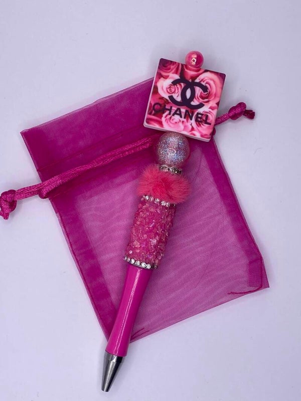 Pen roze suiker met CC vierkant logo bloem
