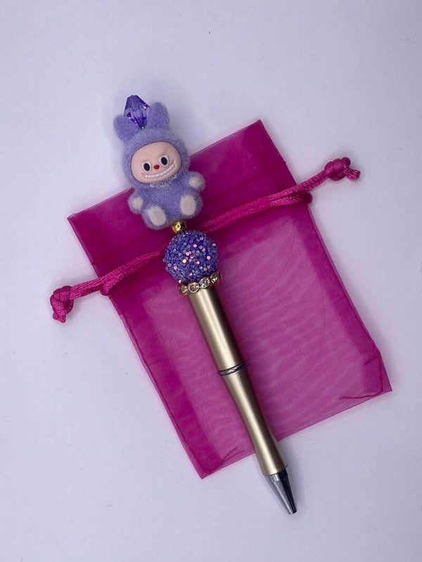 Pen Labubu goud en paars