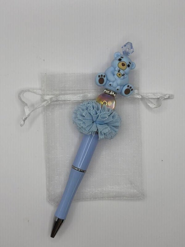 Pen ijsblauw rokje met mama beertje met baby