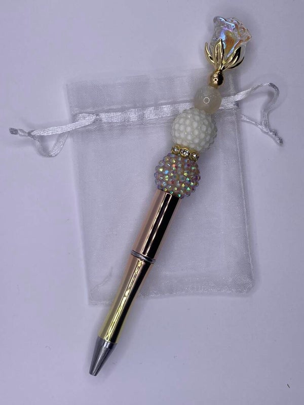 Pen goud met rozentopper