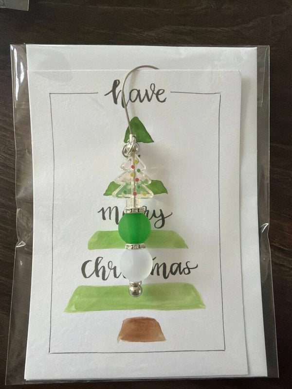 Kerstkaart met Kersthanger kerstboom
